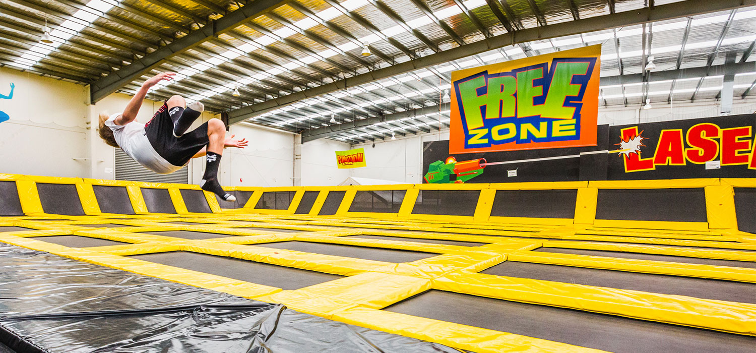 Boy jumping in freezone in Australia's largest indoor entertainment centre