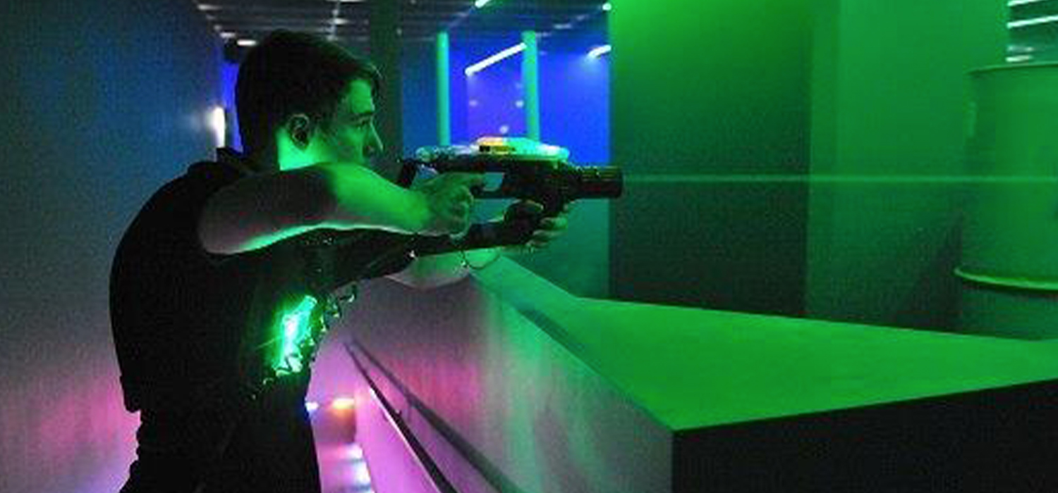 Young man playing laser tag in Australia's largest indoor entertainment centre